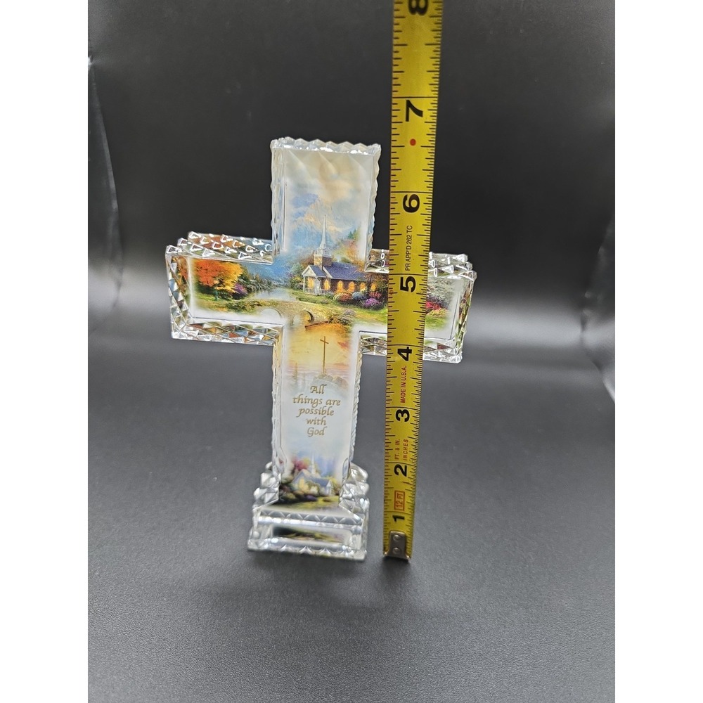 Bradford Exchange 2015 Thomas Kinkade Inspirations Of Hope Crystalline Cross - Picture 5 of 6